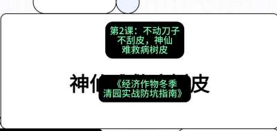 第2节：【物理手段】不动刀子不刮皮，神仙难救病树皮，课程：《经济作物冬季清园&middot;实战防坑指南》#识农AI