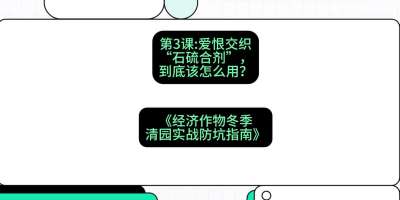 第3节：【核武药剂】爱恨交织的&ldquo;石硫合剂&rdquo;，到底该怎么用？，课程：《经济作物冬季清园&middot;实战防坑指南》#识农AI