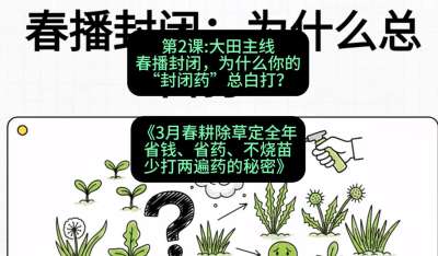 第2节：大田主线，春播封闭，为什么你的&ldquo;封闭药&rdquo;总白打？，课程：《3月春耕除草定全年：省钱、省药、不烧苗、少打两遍药的秘密》